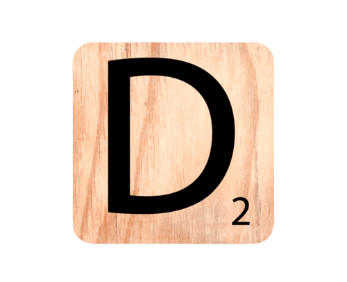 Wooden letter 'D'