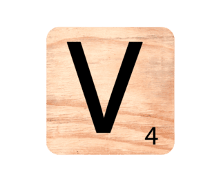 Wooden letter 'V'