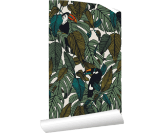 Casamance wallpaper - Portfolio Toucan Moss Green